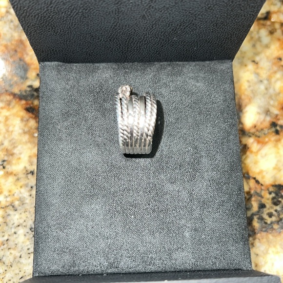 David Yurman Silver Twisted Rope Ring - Picture 3 of 5